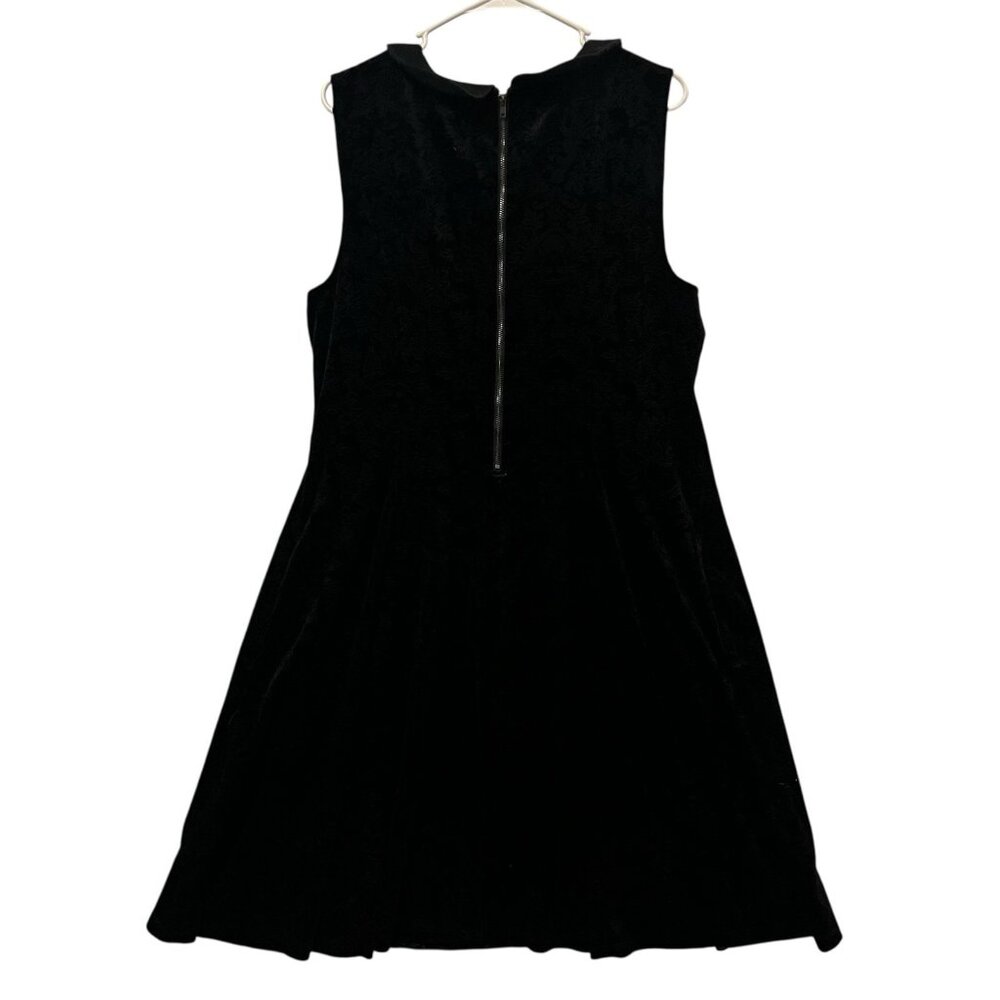 Disney Villains Black Velvet Dress Size 20 Damask Embossed Punk Gothic Grunge - Picture 4 of 15